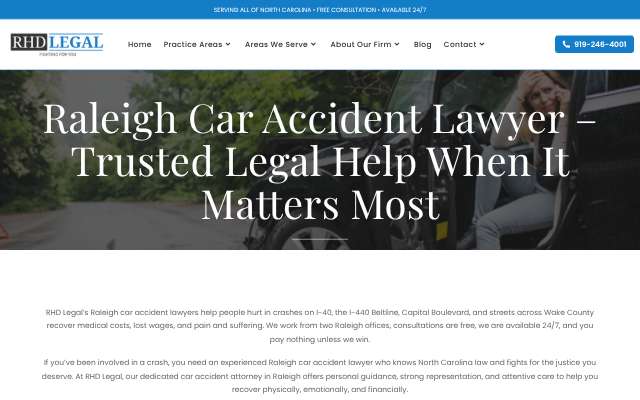 RHD Legal's page as the assistant saw it