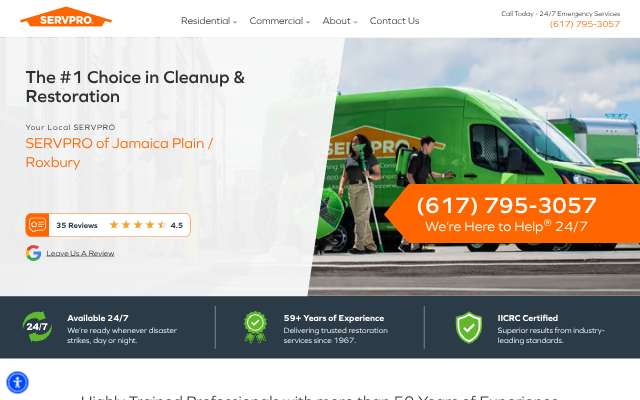 SERVPRO of Jamaica Plain / Roxbury's page as the assistant saw it