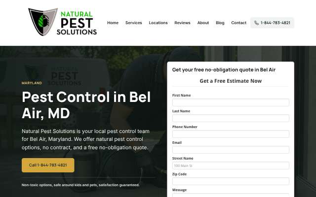 Natural Pest Solutions's page as the assistant saw it