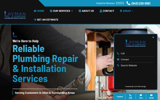 Layman Plumbing LLC's page as the assistant saw it