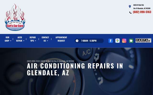Carl's Car Care's page as the assistant saw it