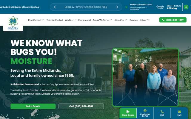 Modern Exterminating Company's page as the assistant saw it