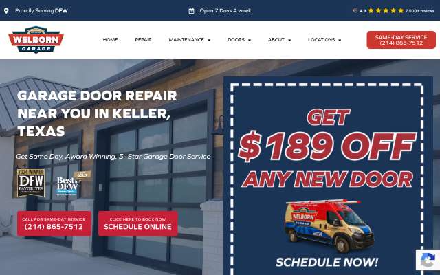Welborn Garage Door Repair's page as the assistant saw it