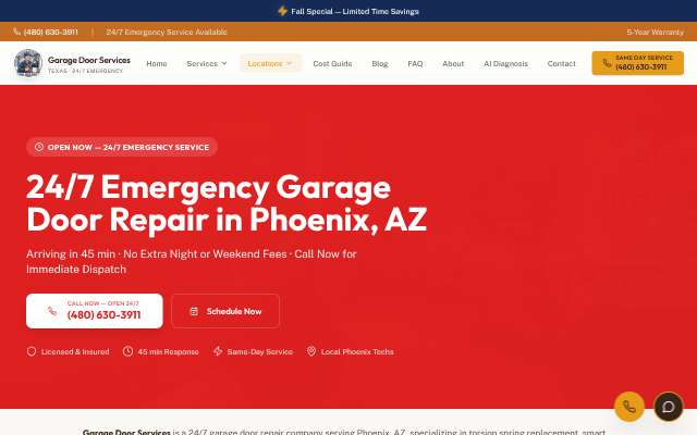 Neighborhood Garage Door Phoenix's page as the assistant saw it