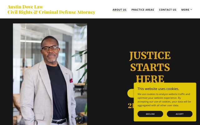 Austin Dove (Law Offices of Austin Dove)'s page as the assistant saw it