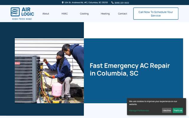 Air Logic's page as the assistant saw it