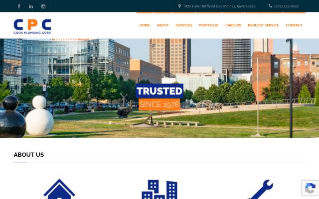 Cook Plumbing Corporation's page as the assistant saw it