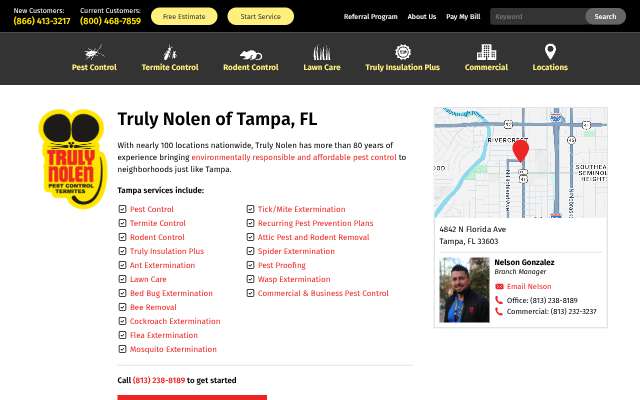 Truly Nolen's page as the assistant saw it