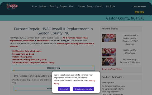 GSM Services's page as the assistant saw it