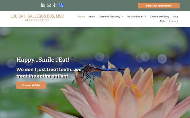 Louisa Gallegos DDS's page as the assistant saw it