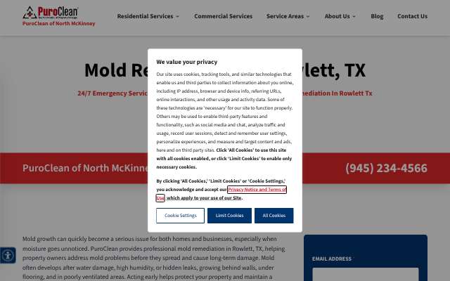 PuroClean of North McKinney's page as the assistant saw it