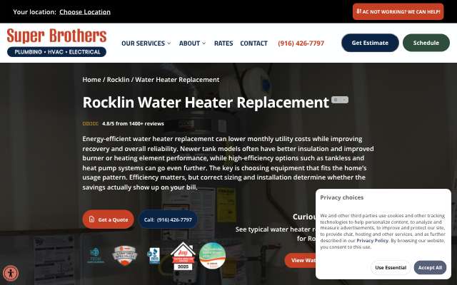 Page cited for Super Brothers Plumbing Heating & Air