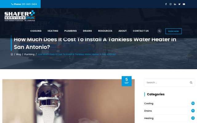 Shafer Services Plus's page as the assistant saw it