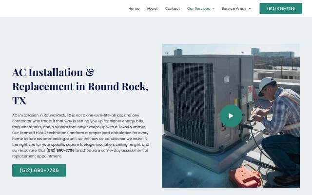 Dependable Round Rock HVAC Services's page as the assistant saw it