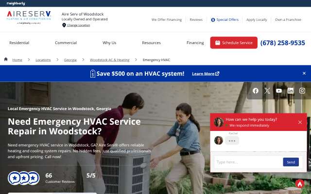 Aire Serv of Woodstock's page as the assistant saw it