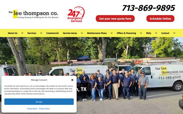 The Lee Thompson Company's page as the assistant saw it