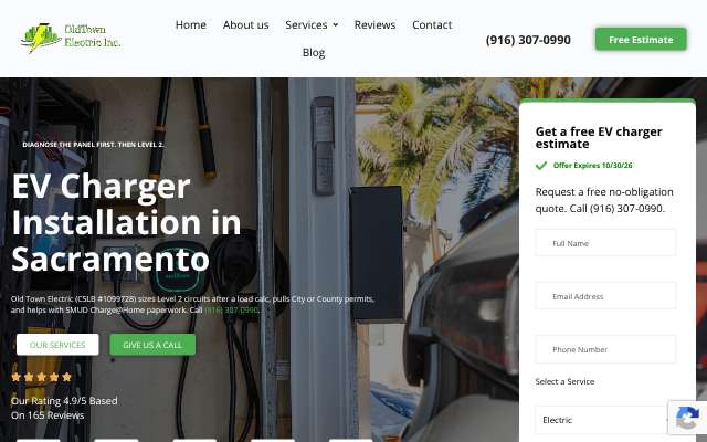 Page cited for Old Town Electric Inc