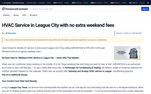 AirVantage's page as the assistant saw it
