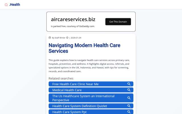 Air Care Services's page as the assistant saw it