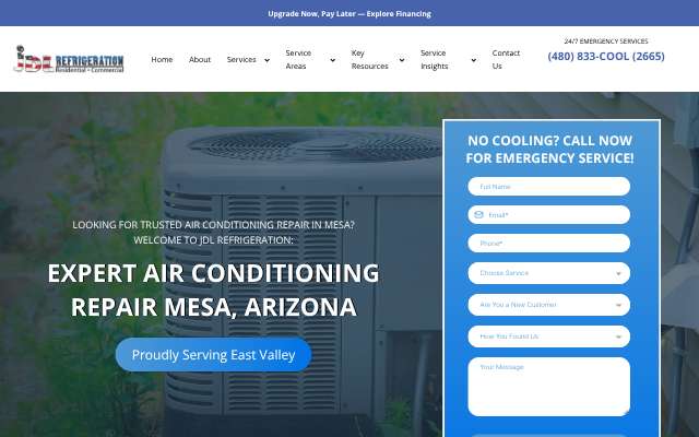 JDL Refrigeration's page as the assistant saw it