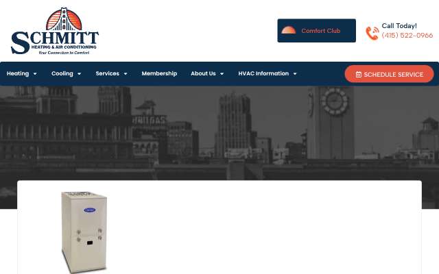 Schmitt Heating & Air Conditioning's page as the assistant saw it