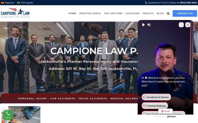 Campione Law P.A.'s page as the assistant saw it