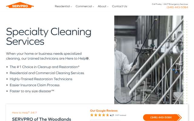 SERVPRO of The Woodlands's page as the assistant saw it