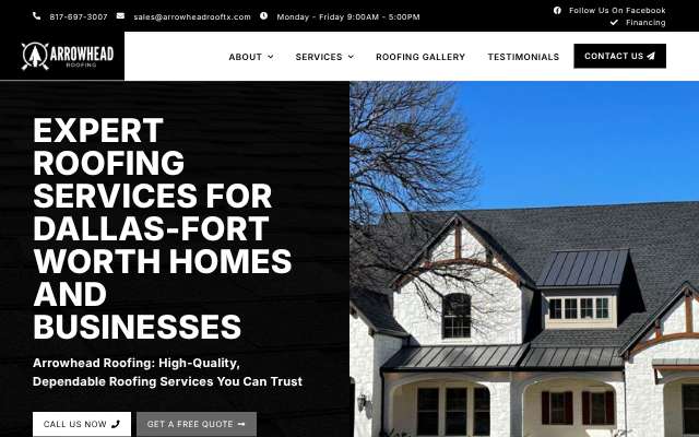 Page cited for Arrowhead Roofing