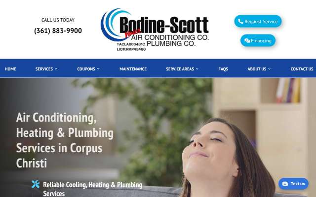 Bodine-Scott Air Conditioning & Plumbing's page as the assistant saw it