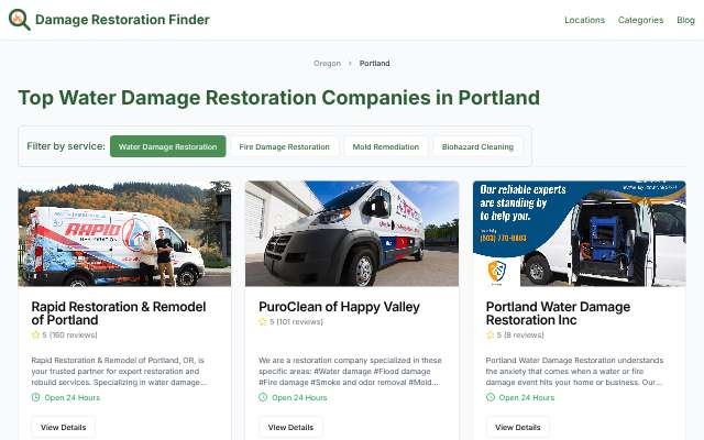 SERVPRO of Northwest Portland's page as the assistant saw it