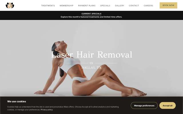 Mara's Med Spa's page as the assistant saw it