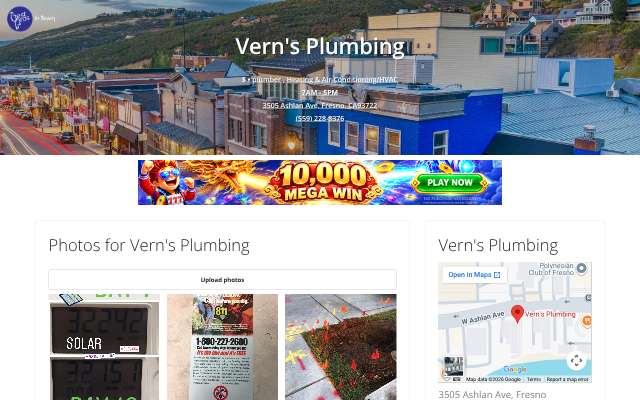 Page cited for Vern's Plumbing