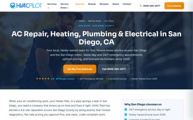 HVAC Pilot's page as the assistant saw it