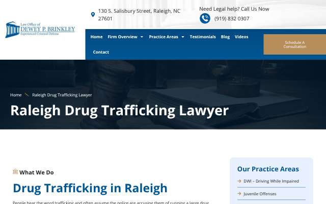 Law Office of Dewey P. Brinkley's page as the assistant saw it