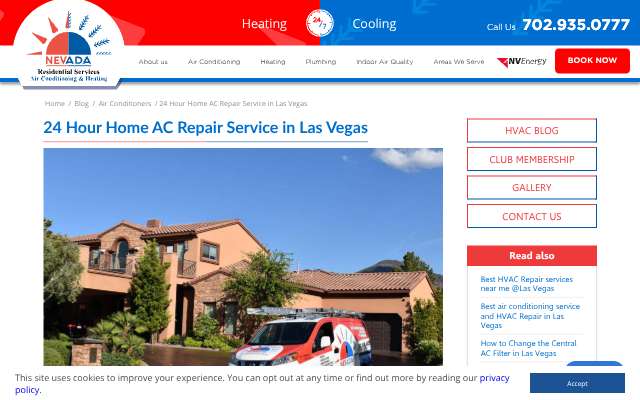 Nevada Residential Services's page as the assistant saw it