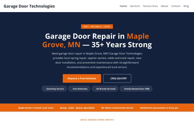 Page cited for Garage Door Technologies