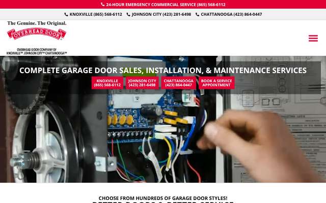 Overhead Door Company of Knoxville's page as the assistant saw it