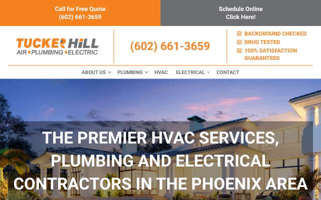 Tucker Hill Air, Plumbing and Electric's page as the assistant saw it