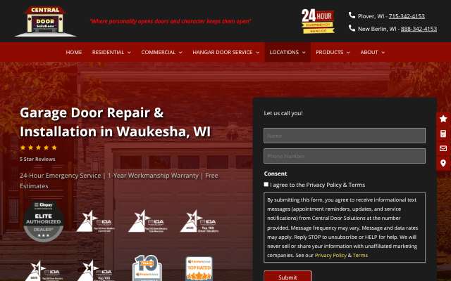 Central Door Solutions's page as the assistant saw it