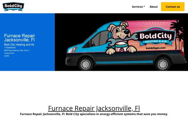 Bold City Heating & Air's page as the assistant saw it