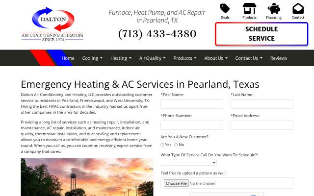 Dalton Air Conditioning and Heating LLC's page as the assistant saw it