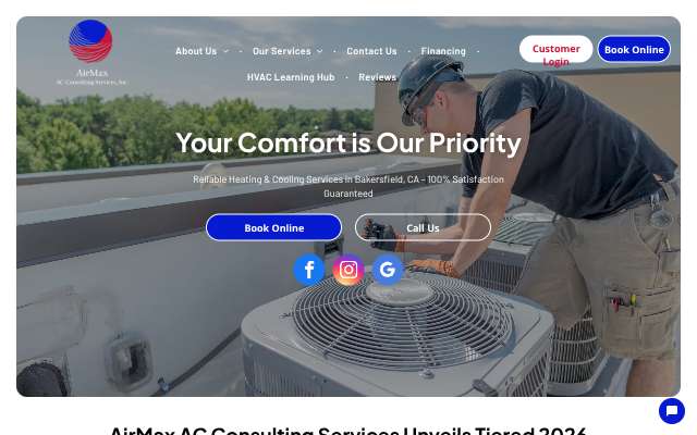 AirMax Heating & Air Conditioning (AirMax AC Consulting Services, Inc)'s page as the assistant saw it
