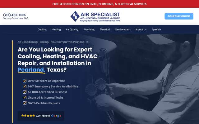 Air Specialist's page as the assistant saw it