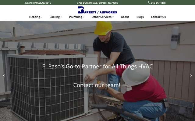 Barrett Airworks Service Company's page as the assistant saw it