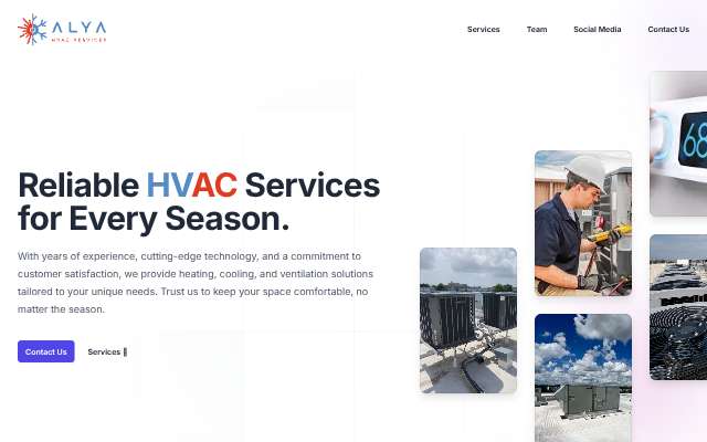 ALYA HVAC Services's page as the assistant saw it