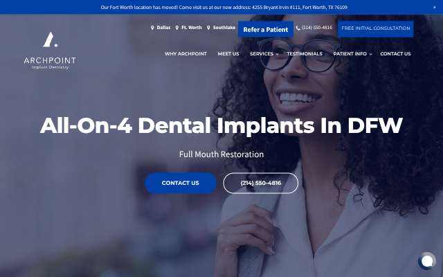 ARCHPOINT Implant Dentistry's page as the assistant saw it