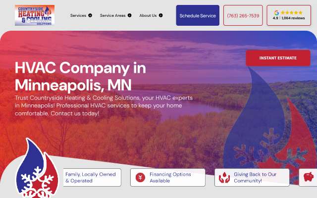Countryside Heating & Cooling Solutions's page as the assistant saw it