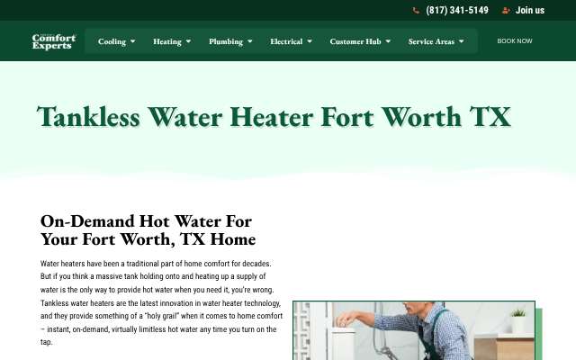 Comfort Experts, Inc.'s page as the assistant saw it