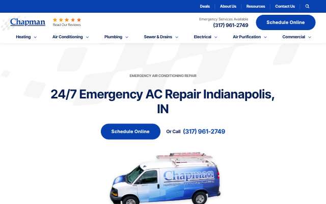 Chapman Heating, Air Conditioning, Plumbing & Electrical's page as the assistant saw it