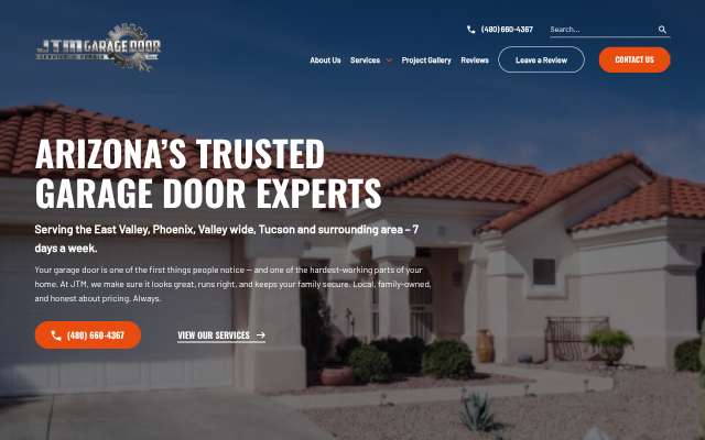 JTM Garage Door Service's page as the assistant saw it